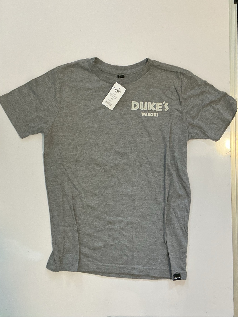 Duke’s Waikiki Youth Two-Tone Boards Gray Surf Graphic T-Shirt Size Medium NWT